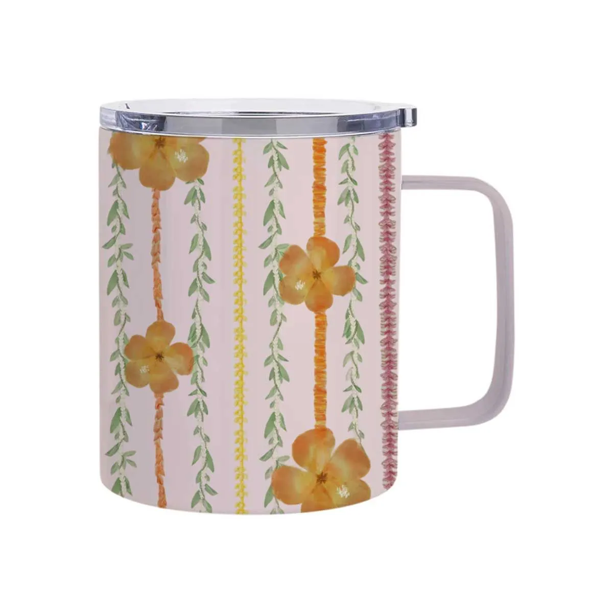 12oz Mixed Lei Orange Mug with Cover