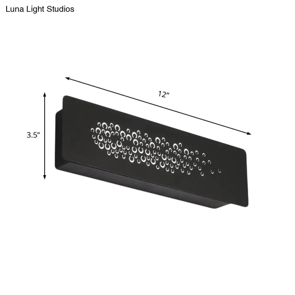 12" Minimalist Linear LED Wall Sconce in Black/White: Up and Down Iron Shade Wall Mount Lamp