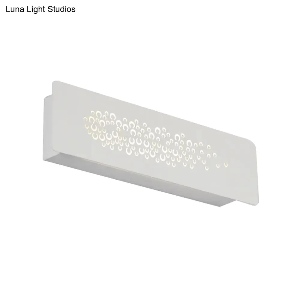 12" Minimalist Linear LED Wall Sconce in Black/White: Up and Down Iron Shade Wall Mount Lamp