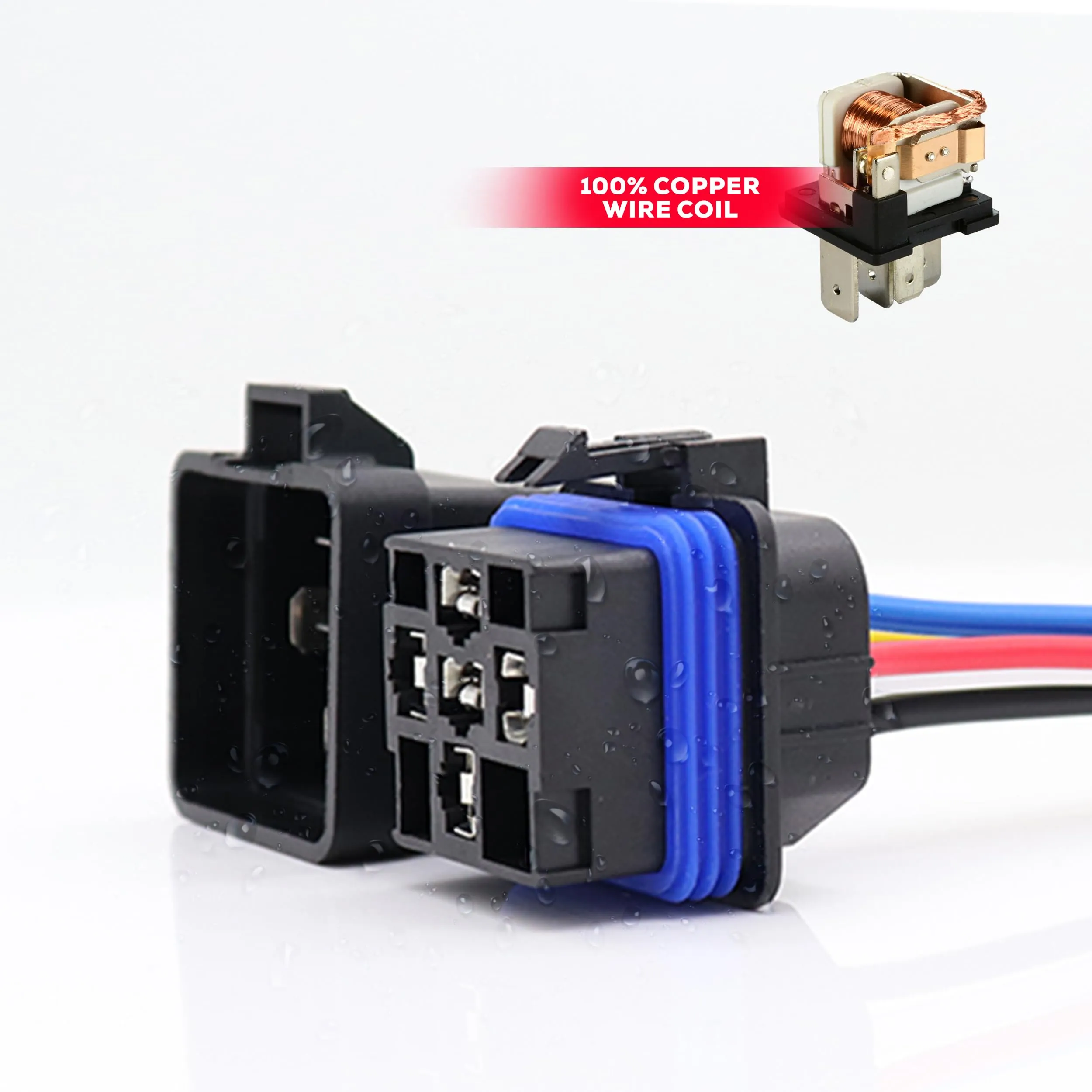 12V DC Waterproof 40A SPDT Relay Kit with Harness