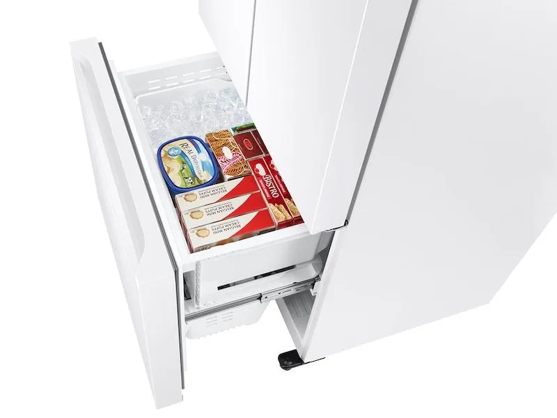 18 cu. ft. Smart Counter Depth 3-Door French Door Refrigerator in White