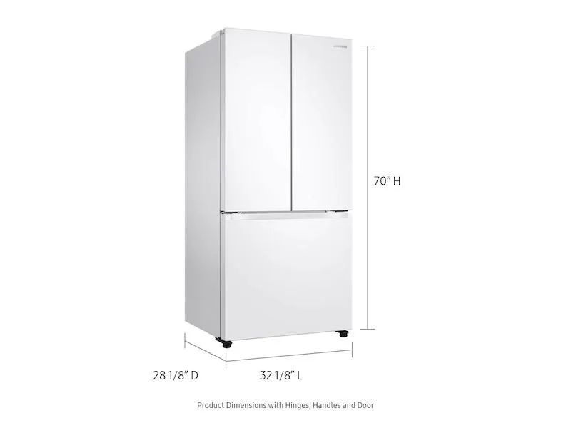 18 cu. ft. Smart Counter Depth 3-Door French Door Refrigerator in White