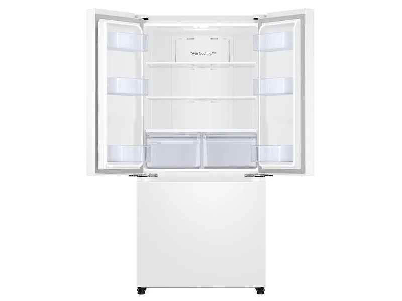 18 cu. ft. Smart Counter Depth 3-Door French Door Refrigerator in White