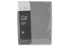 180 Thread Count Fitted Sheet | Grey | Double