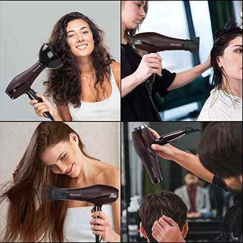 2000 Watt Hair Dryers, Xpoliman Professional Salon Hair Dryer with AC Motor, Negative Ionic Blow Dryer with Diffuser Concentrator Comb, 2 Speed 3 Heat Settings,Low Noise Long Life Style-Brown/Purple