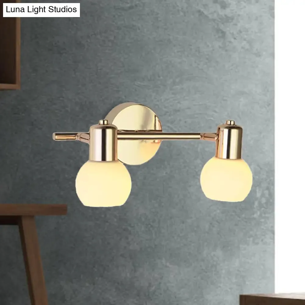 2/3 Bulbs Bubble Shade Wall Sconce Lighting for Modern Bedrooms in Brass