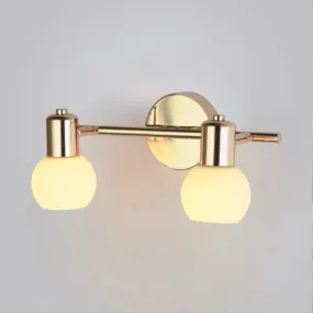 2/3 Bulbs Bubble Shade Wall Sconce Lighting for Modern Bedrooms in Brass