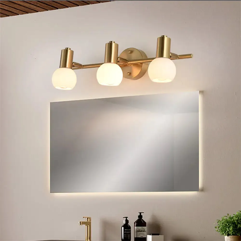 2/3 Bulbs Bubble Shade Wall Sconce Lighting for Modern Bedrooms in Brass