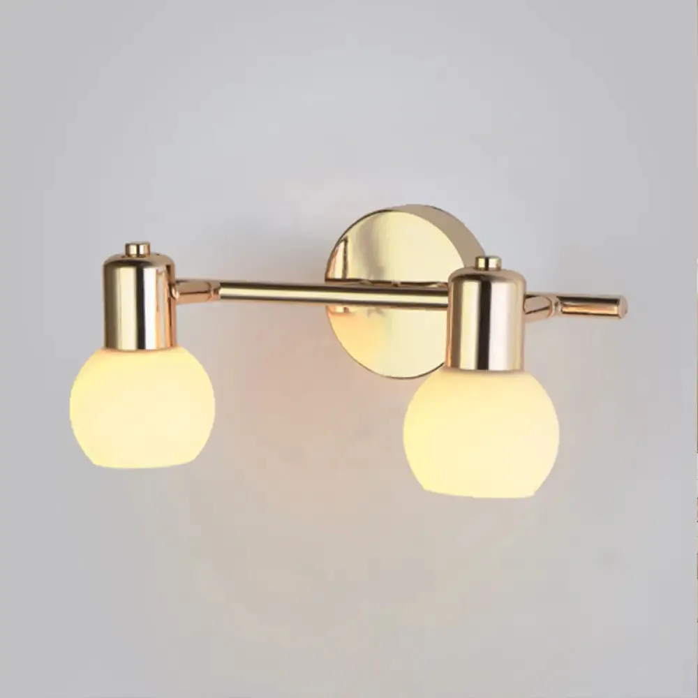 2/3 Bulbs Bubble Shade Wall Sconce Lighting for Modern Bedrooms in Brass