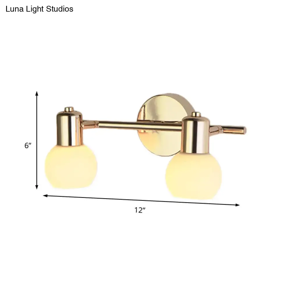 2/3 Bulbs Bubble Shade Wall Sconce Lighting for Modern Bedrooms in Brass