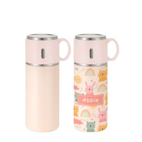 350ml Stainless Steel Bottle with Cup Lid - Pink