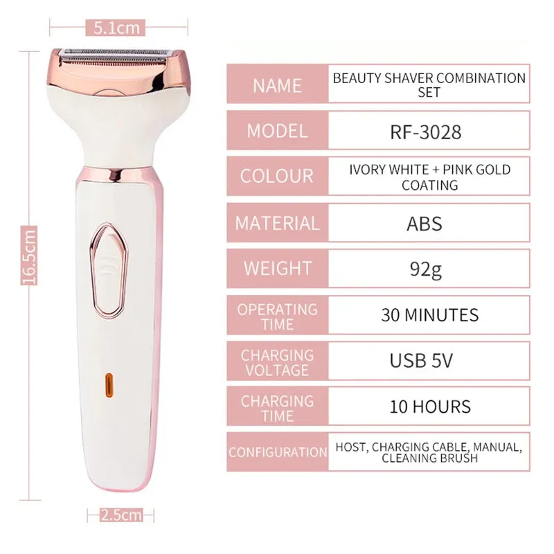 4 in 1 Women Electric Epilator Bikini Eyebrow Nose Lady Trimmer Facial Hair Removal Face Body Painless Female Shaver Depilator