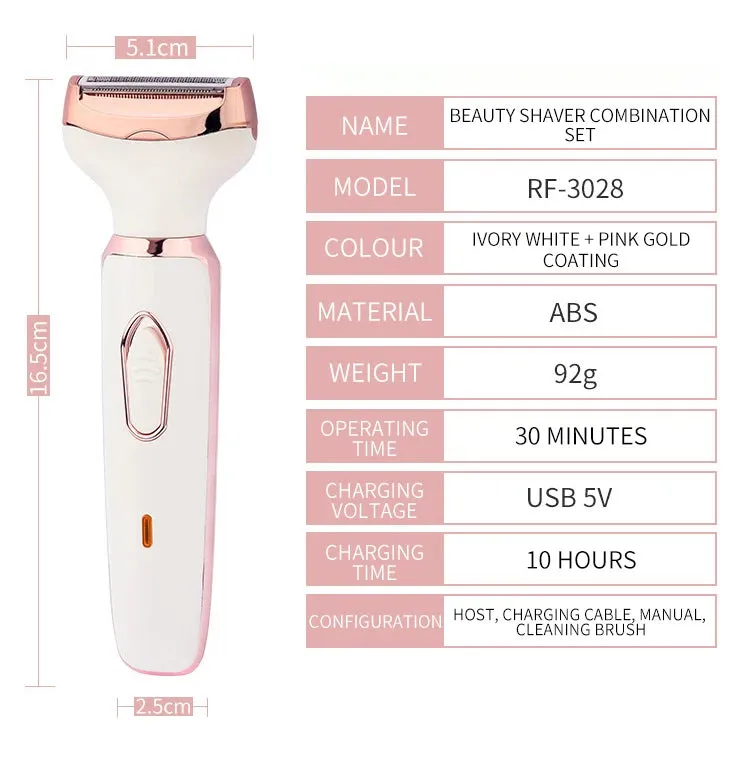 4 in 1 Women Electric Epilator Bikini Eyebrow Nose Lady Trimmer Facial Hair Removal Face Body Painless Female Shaver Depilator