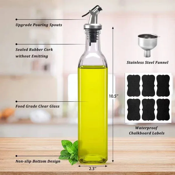 500ml Clear glass oil dispenser bottle