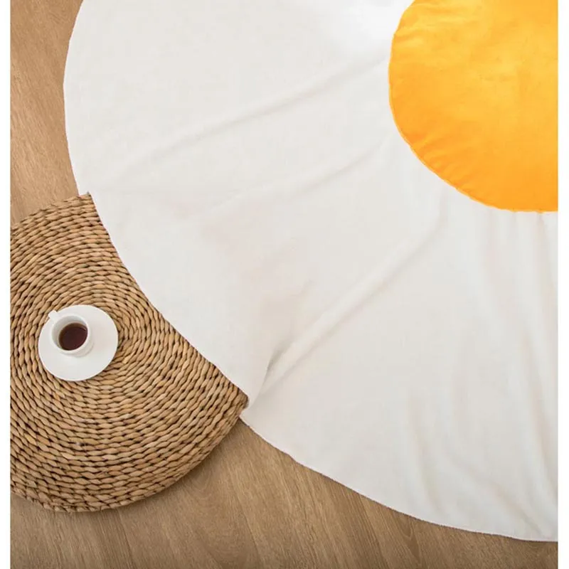 73x88cm Flannel Fleece Comfortable Fried Egg Couch Lazy Blanket