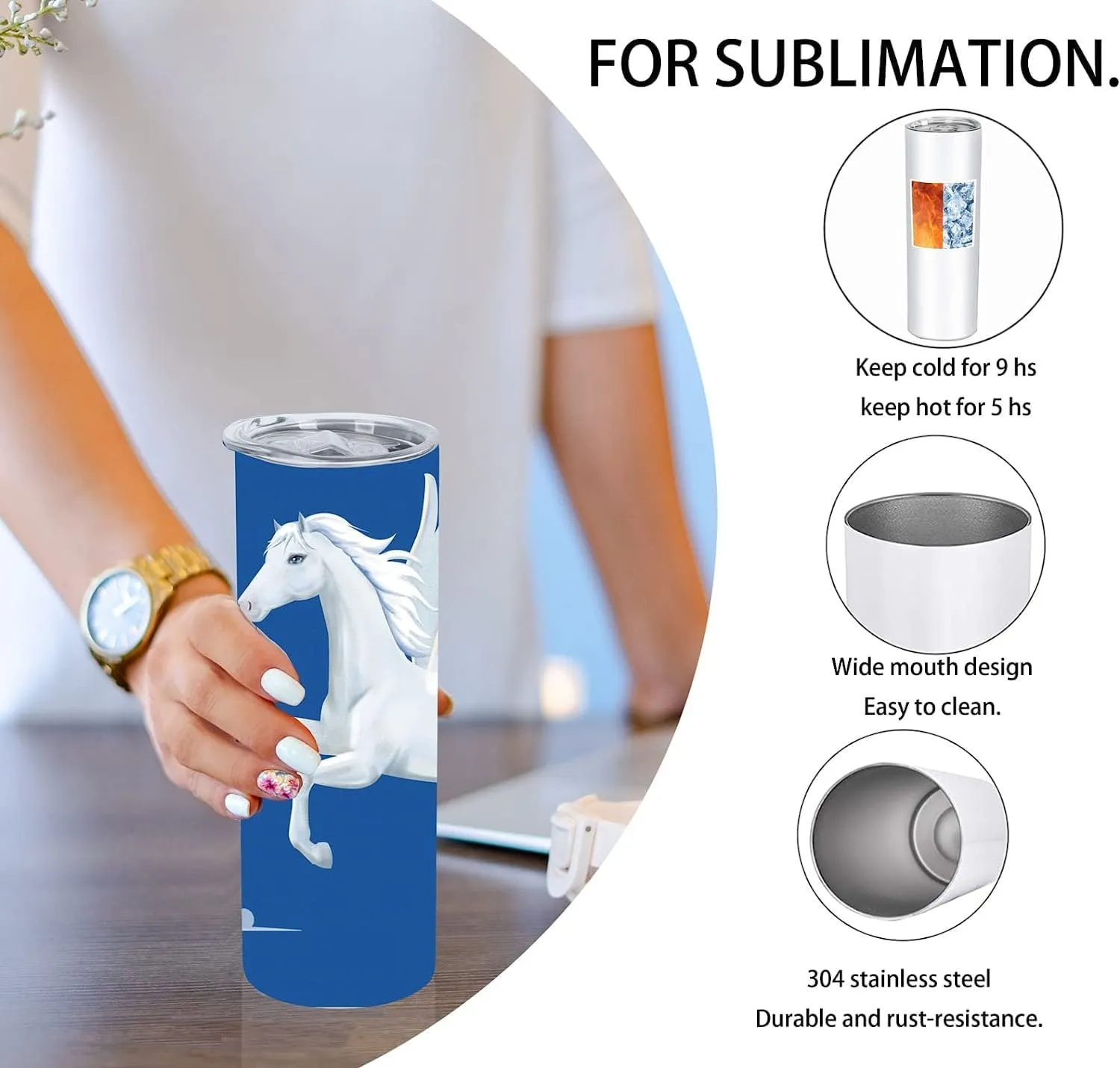 8 Pack Straight Sublimation Tumblers Set 20 Oz Skinny | Stainless Steel Skinny Sublimation Tumbler Blank With Shrink Wrap Film Lid Straw Set