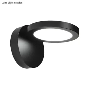 Acrylic Rotating Lens Wall Light: Simplicity in White/Black with Warm/White LED Glow