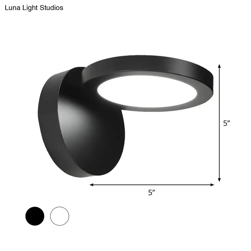 Acrylic Rotating Lens Wall Light: Simplicity in White/Black with Warm/White LED Glow