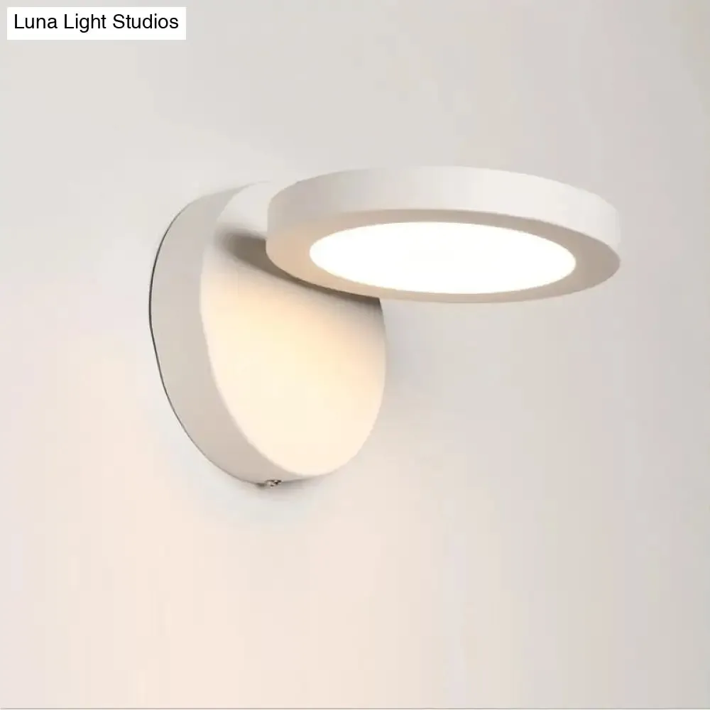 Acrylic Rotating Lens Wall Light: Simplicity in White/Black with Warm/White LED Glow