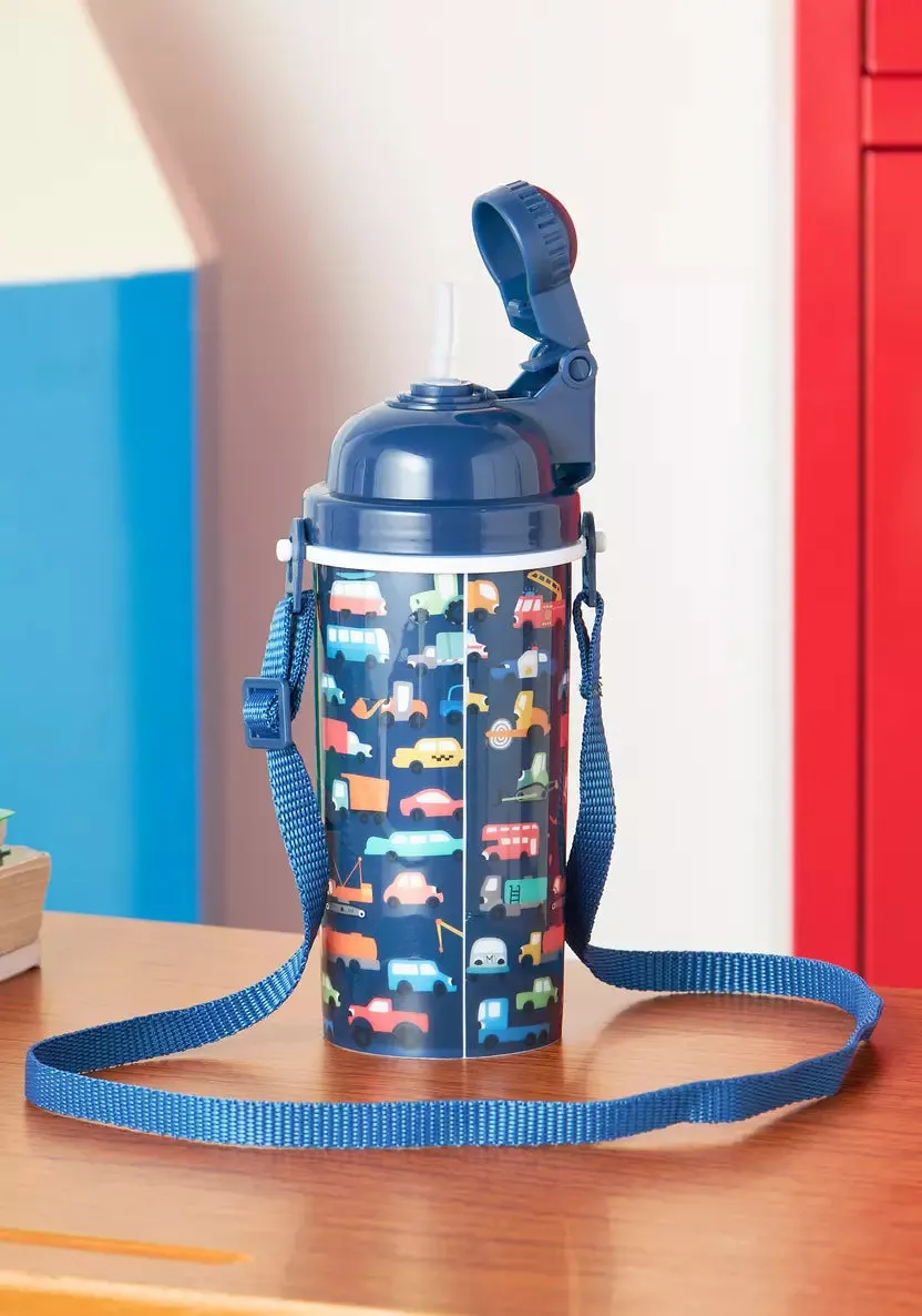 All-Over Cars Print Water Bottle