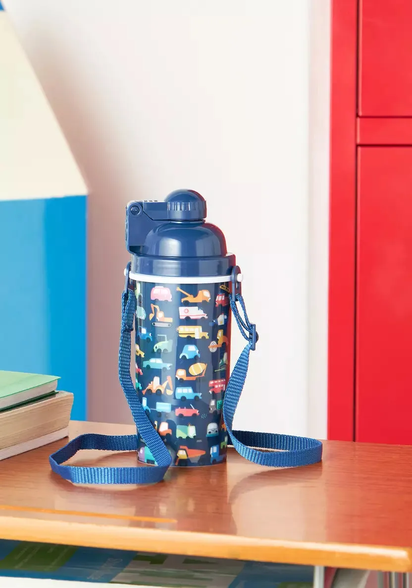 All-Over Cars Print Water Bottle