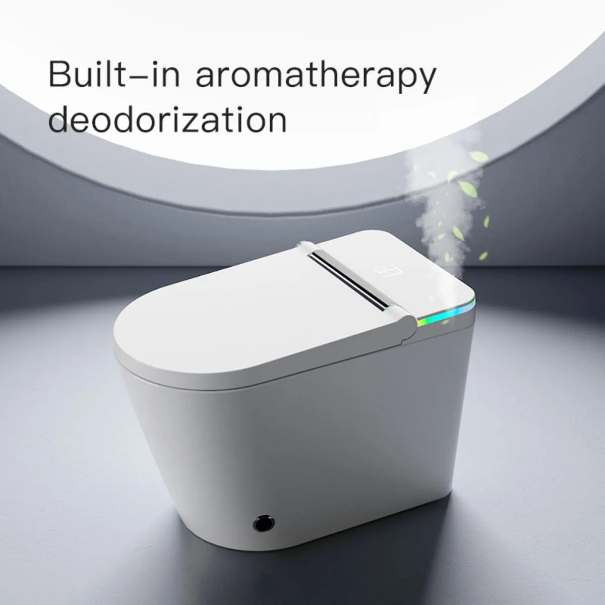 Allsumhome Smart Toilet with Built-in Bidet Seat,Tankless Toilet with Auto Lid Opening,Closing and Flushing,Heated Seat,Digital Display