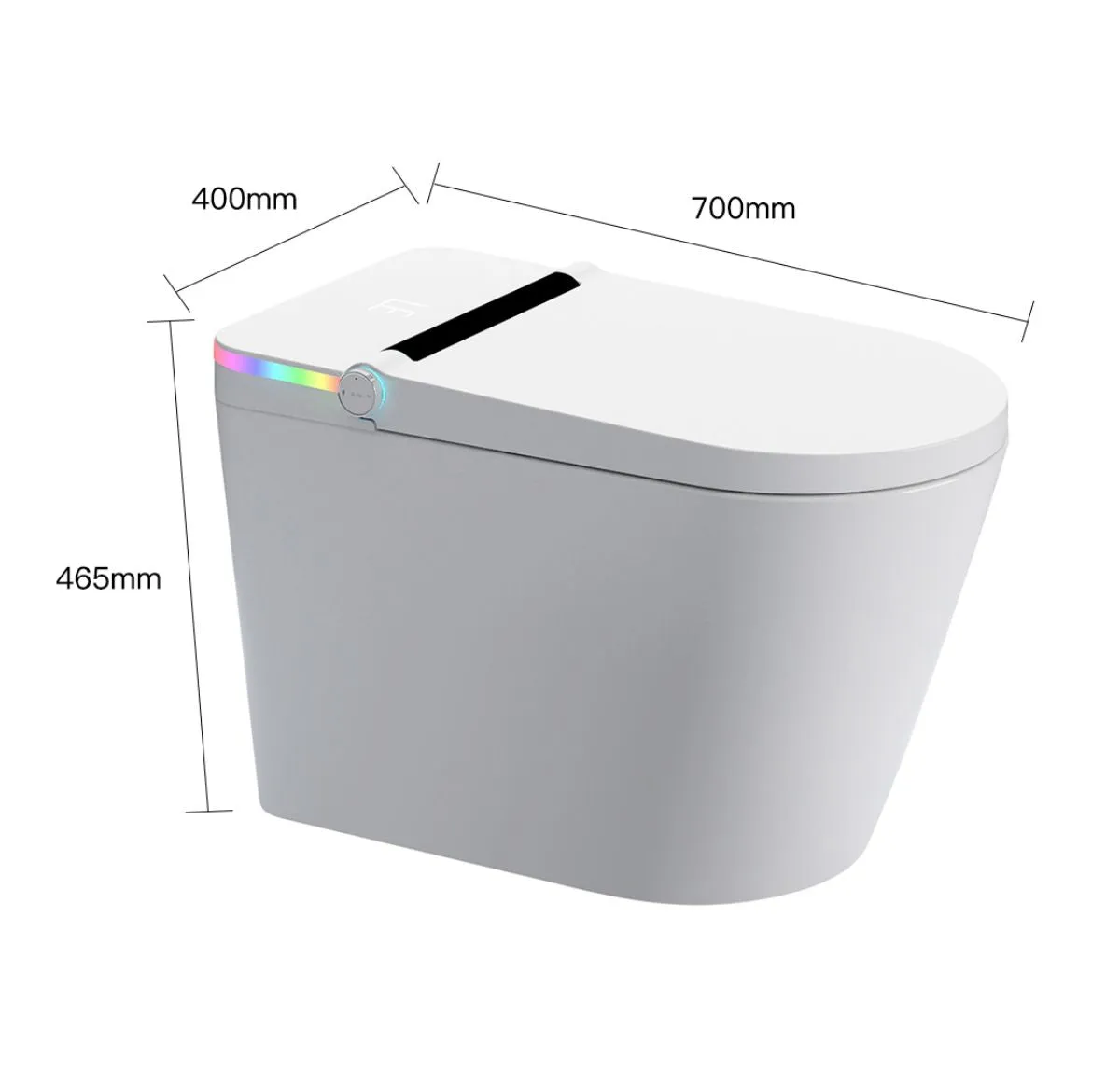 Allsumhome Smart Toilet with Built-in Bidet Seat,Tankless Toilet with Auto Lid Opening,Closing and Flushing,Heated Seat,Digital Display