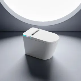 Allsumhome Smart Toilet with Built-in Bidet Seat,Tankless Toilet with Auto Lid Opening,Closing and Flushing,Heated Seat,Digital Display