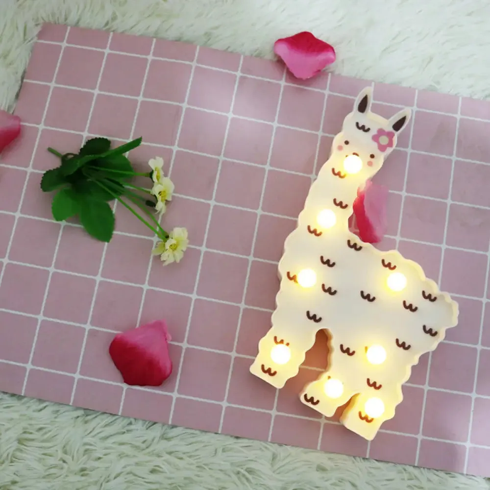 Alpaca LED Table Lamp - Children's White Battery Wall Lighting for Bedroom