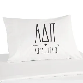 Alpha Delta Pi Boho Greek Letters and Name Pillowcase