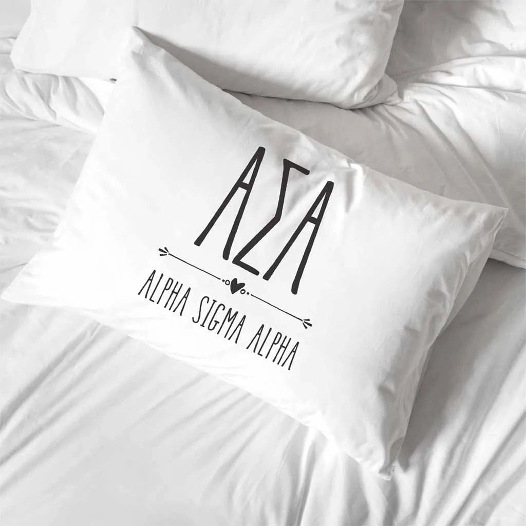 Alpha Sigma Alpha Boho Greek Letters and Name Pillowcase