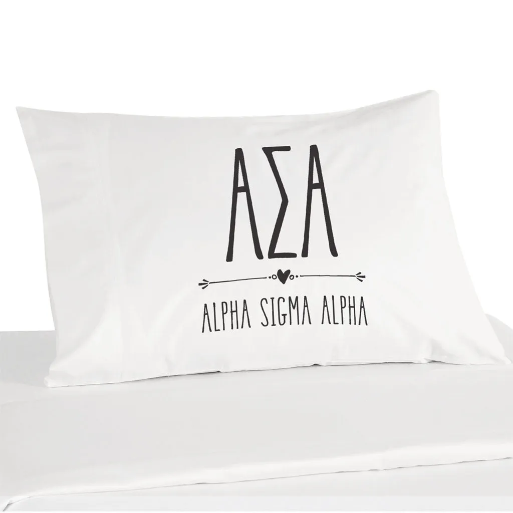 Alpha Sigma Alpha Boho Greek Letters and Name Pillowcase