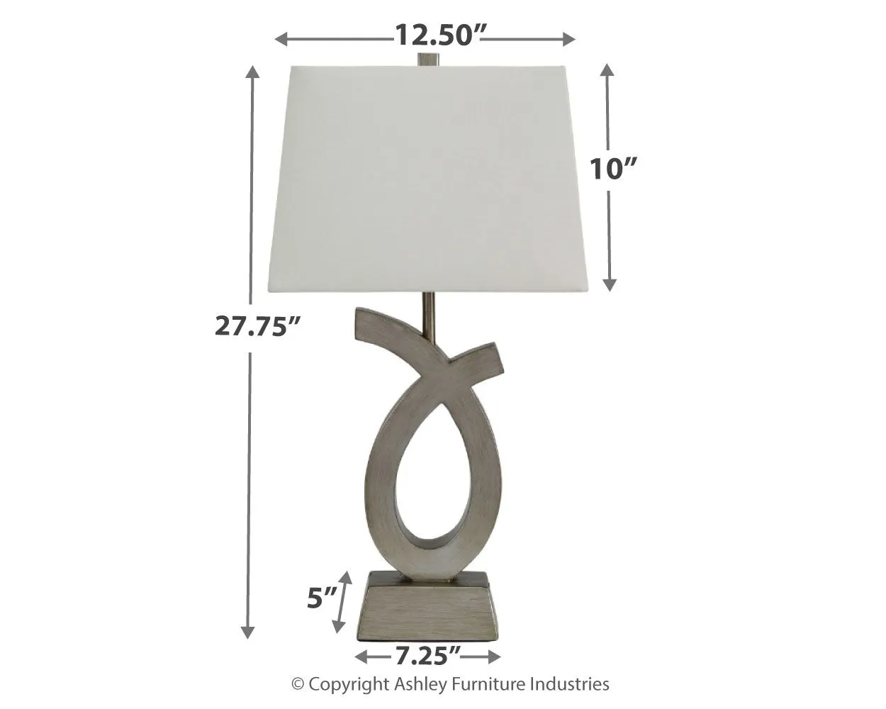 Amayeta - Silver Finish - Poly Table Lamp (2/CN)