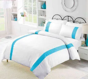 Amsons Emilia Turquoise Embroidery Quilt Cover Set