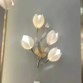 Art Design Creative Ceramic Magnolia Wall Lamp