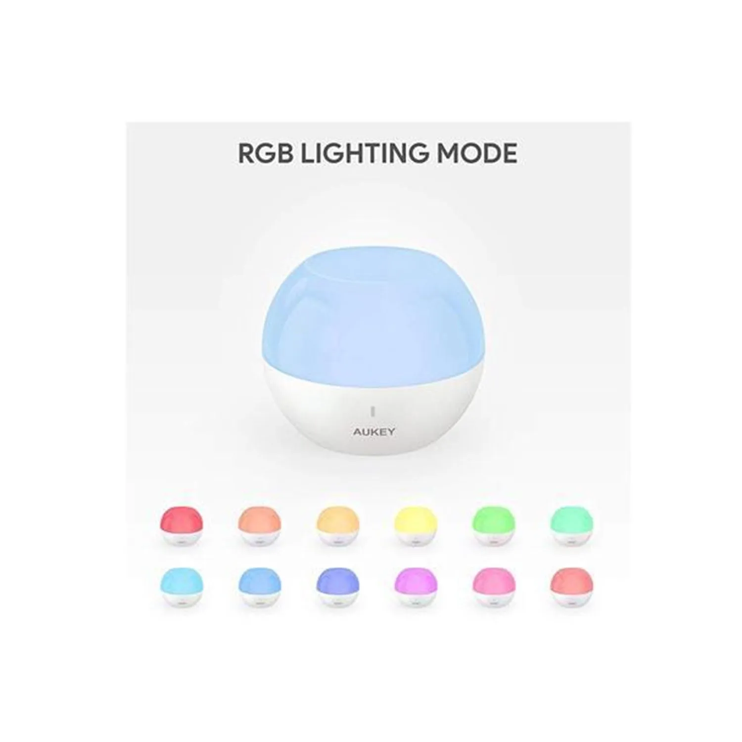 AUKEY Night Light, Touch Rechargeable Bedside Lamp LED RGB Color - Changing Table Lamp White