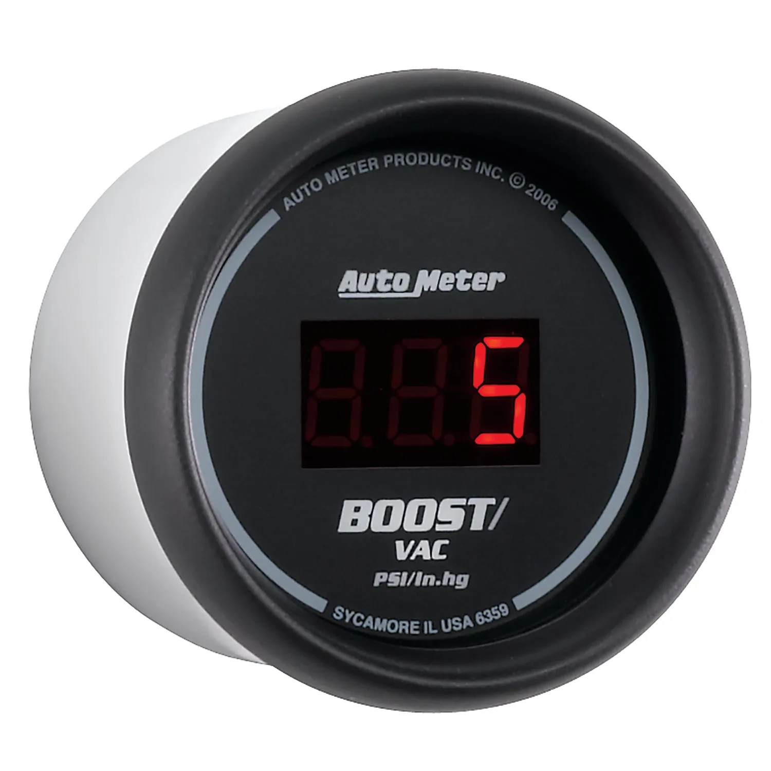 AutoMeter 6359 GAUGE; VAC/BOOST; 2 1/16in.; 30INHG-30PSI; DIGITAL; BLACK DIAL W/RED LED