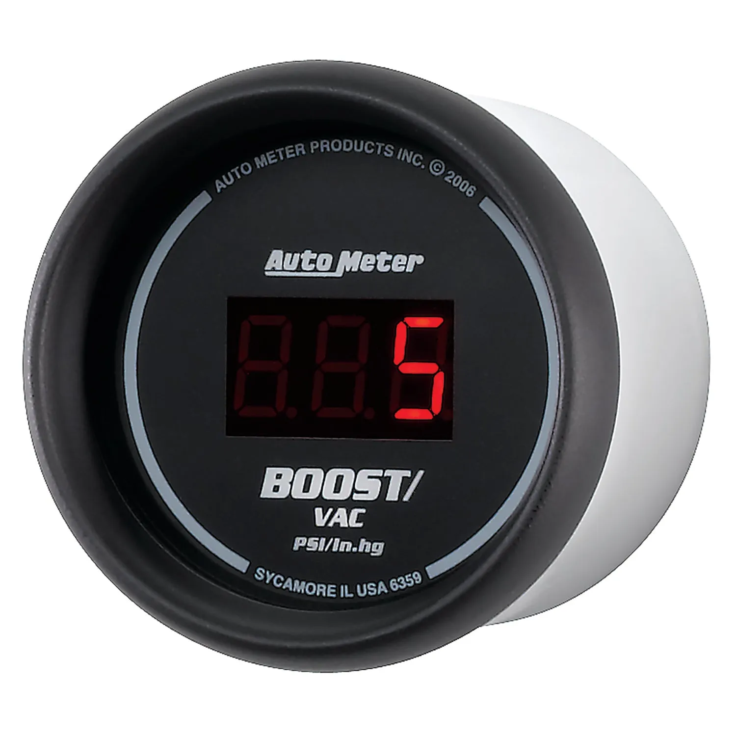 AutoMeter 6359 GAUGE; VAC/BOOST; 2 1/16in.; 30INHG-30PSI; DIGITAL; BLACK DIAL W/RED LED