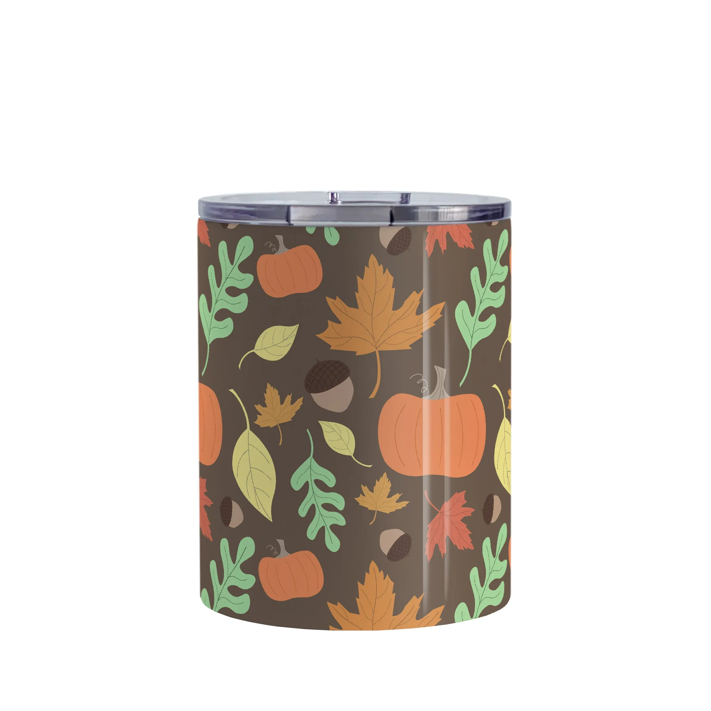 Autumn Pumpkins and Leaves Pattern - Fall Tumbler Cup