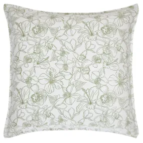 Aviary Green European Pillowcase by Logan and Mason