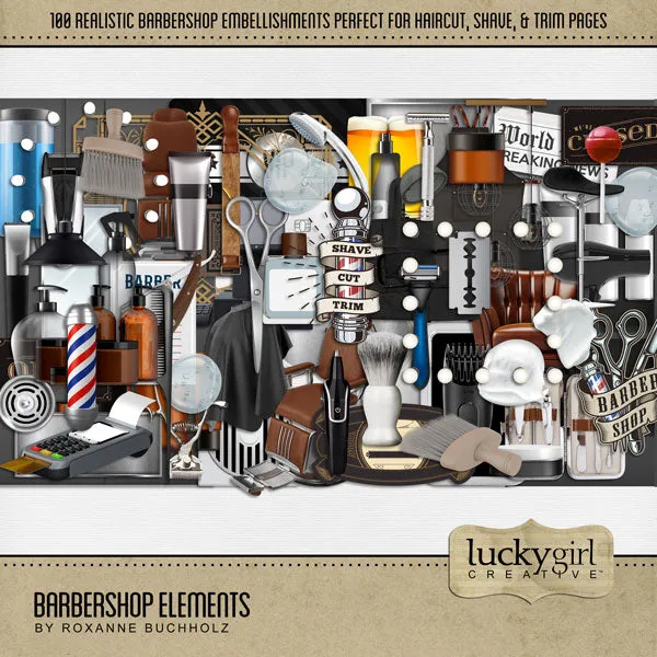 Barbershop Digital Scrapbook Bundle