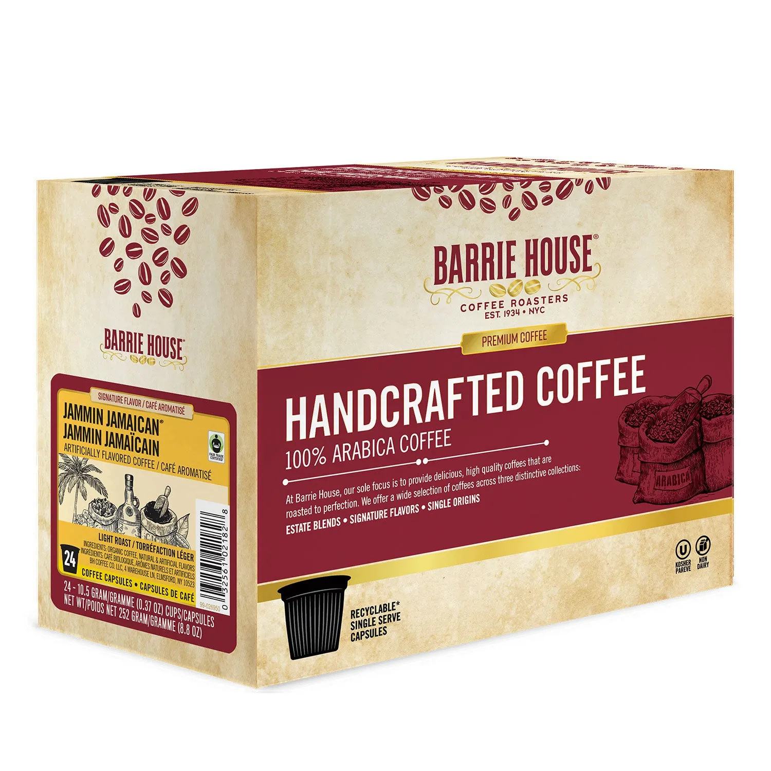 Barrie House Jammin Jamaican Single Serve Coffee, 24 Pack