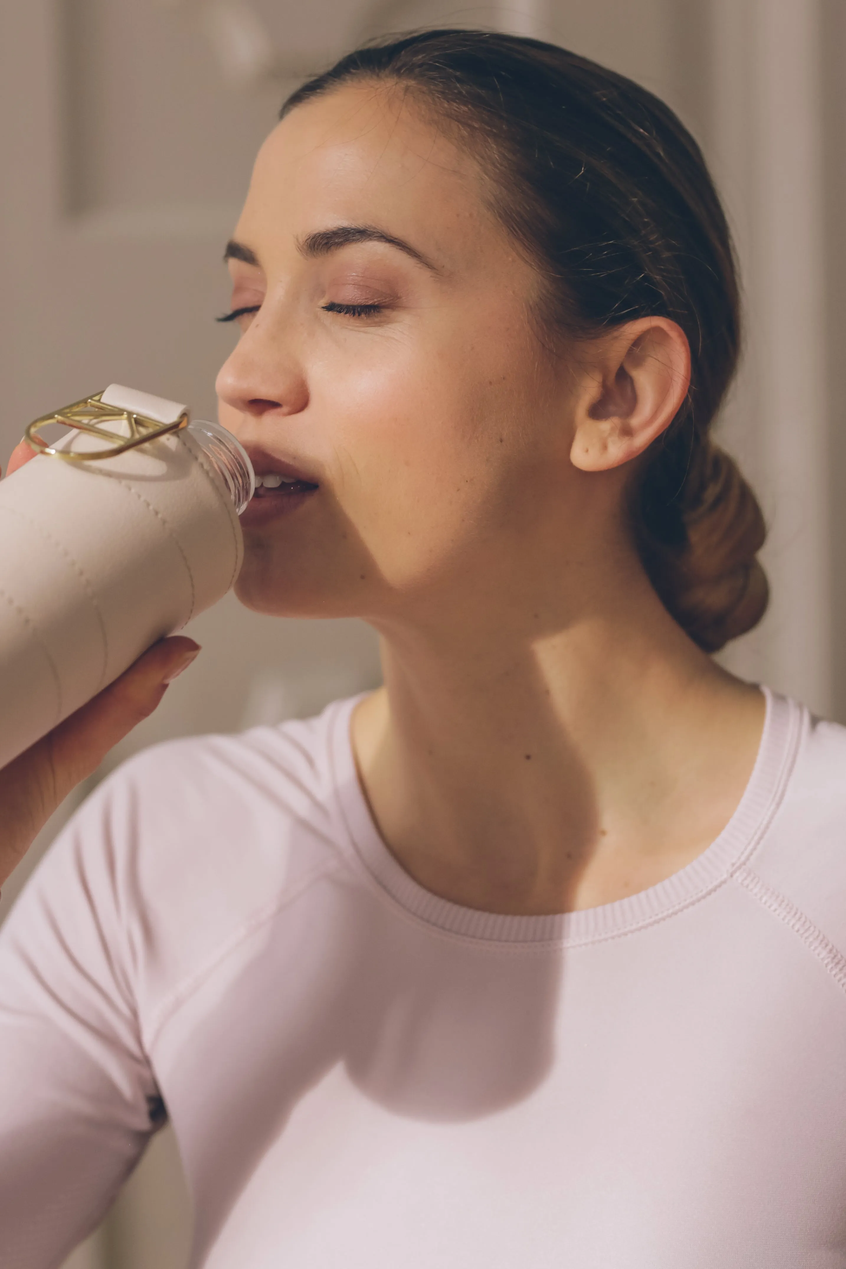 Beige Glass Bottle