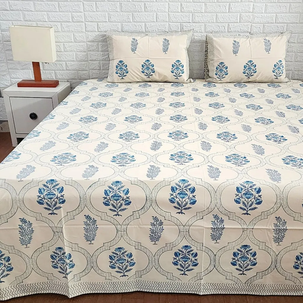 Block Printed Double Bed Sheet - Magnifique