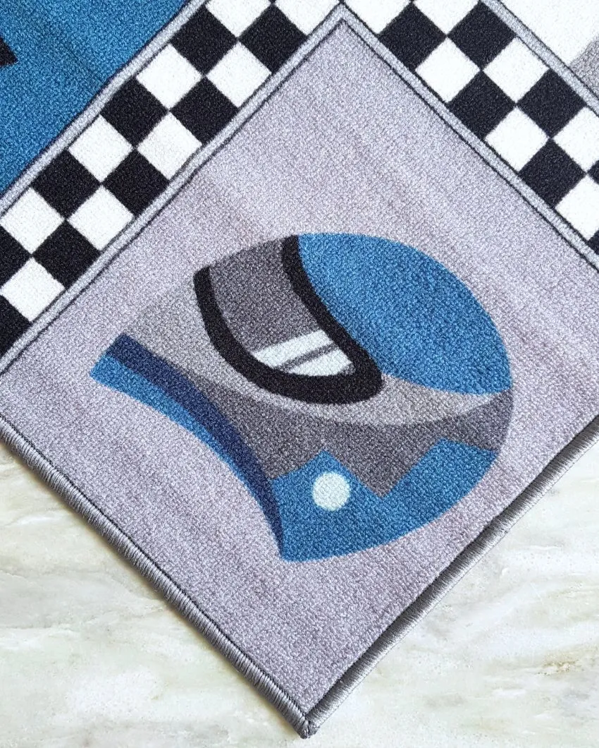 Blue Racing Car Anti Slip Floor Runner | 47 x 20 inches