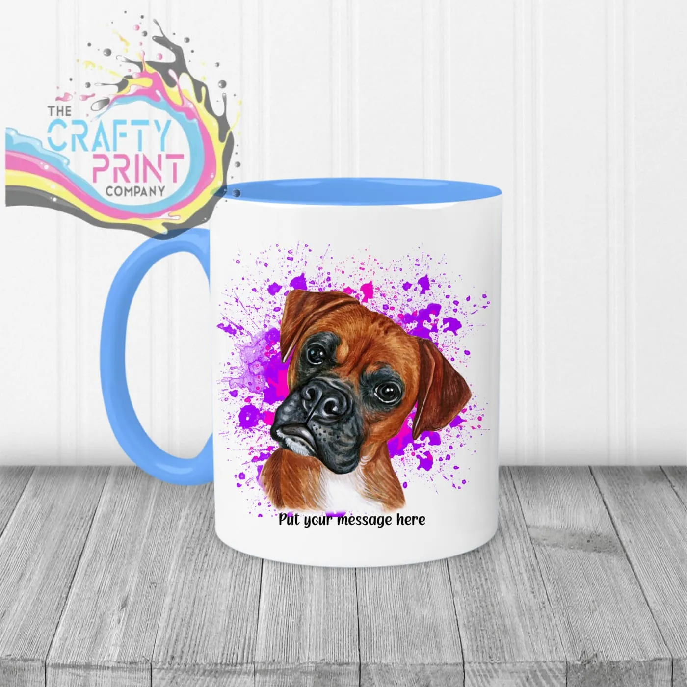 Boxer Paint Splatter Personalised Mug