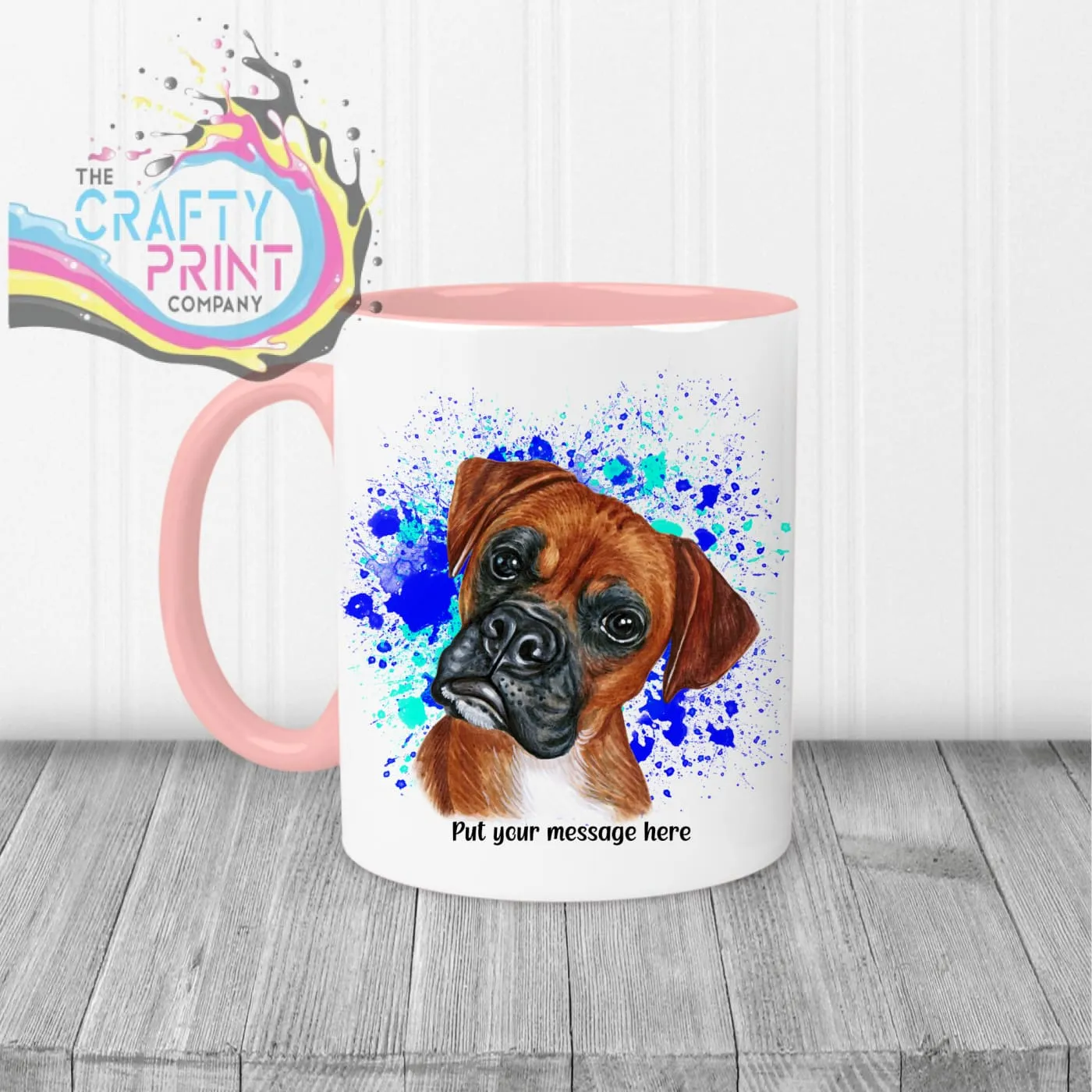 Boxer Paint Splatter Personalised Mug