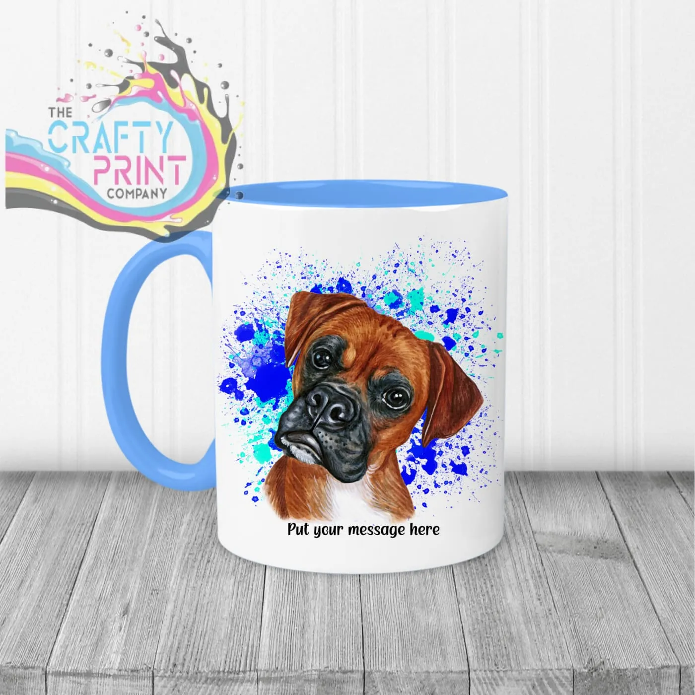 Boxer Paint Splatter Personalised Mug