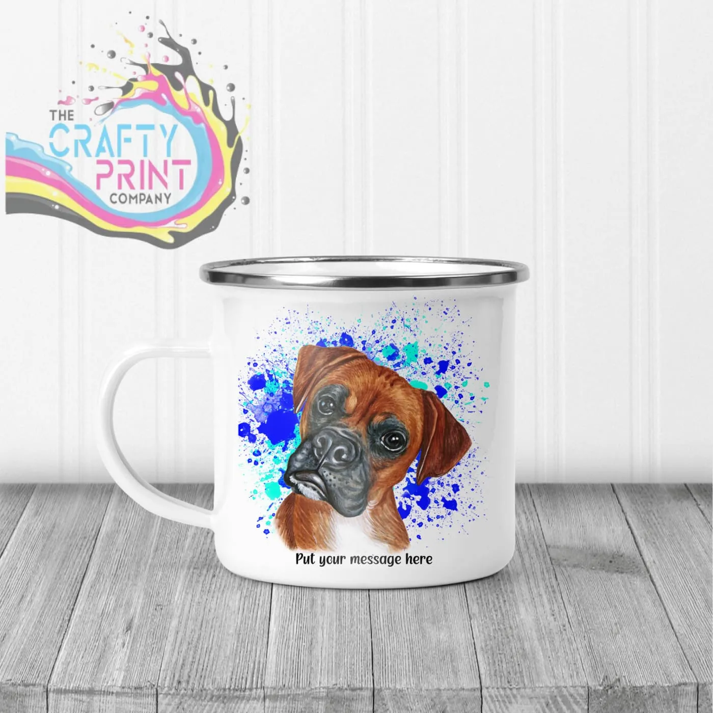 Boxer Paint Splatter Personalised Mug