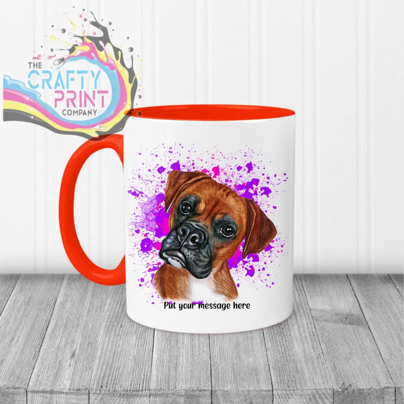 Boxer Paint Splatter Personalised Mug